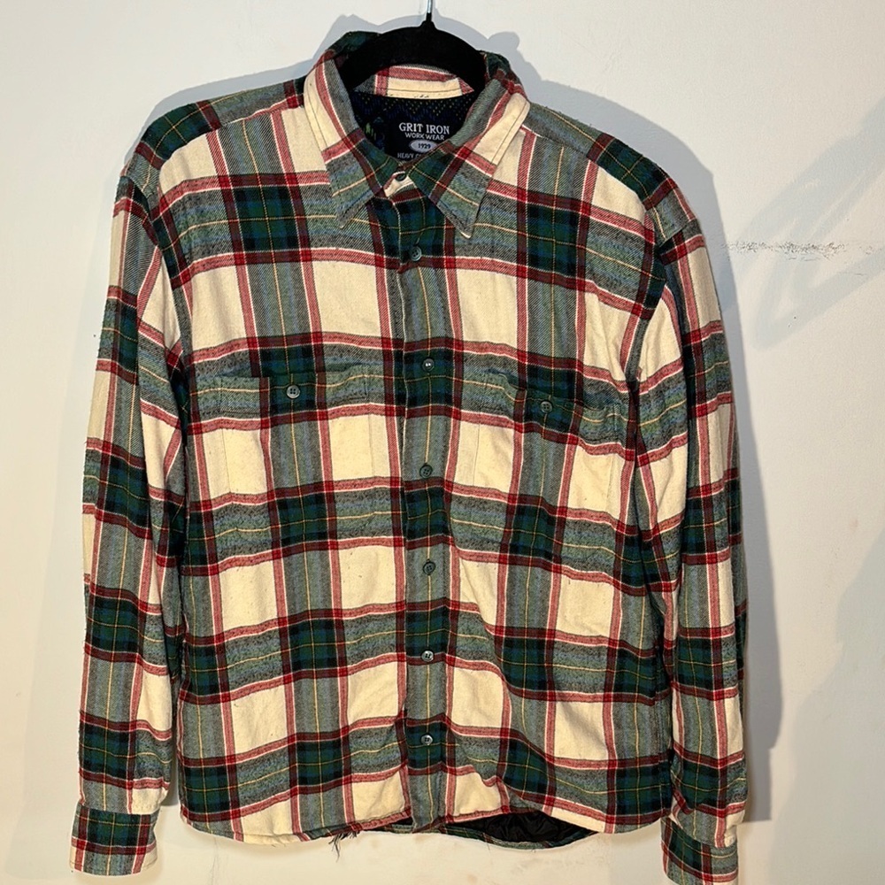 Red and Green Casual Plaid Button Down Shirt